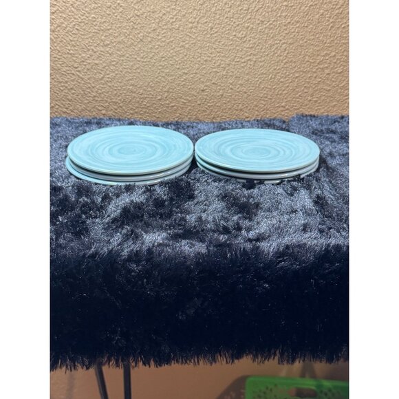 Tommy Bahama Melamine Dessert Plates Pale Blue Aqua Set Of 4 - Picture 1 of 7